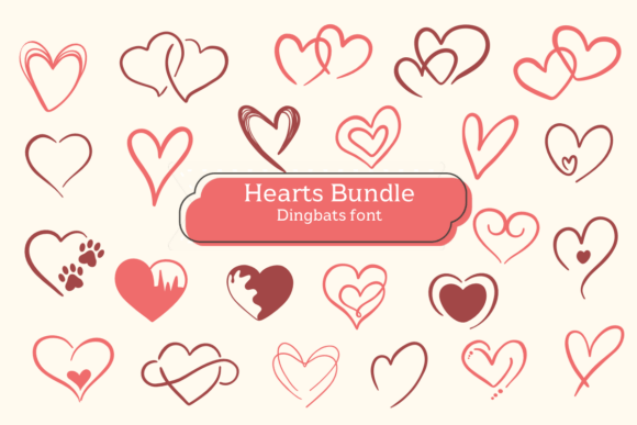 Hearts Bundle Font for Creative Crafters and Product Makers